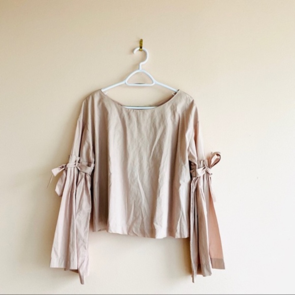 Free People Lilac Long Sleeve Tie Top